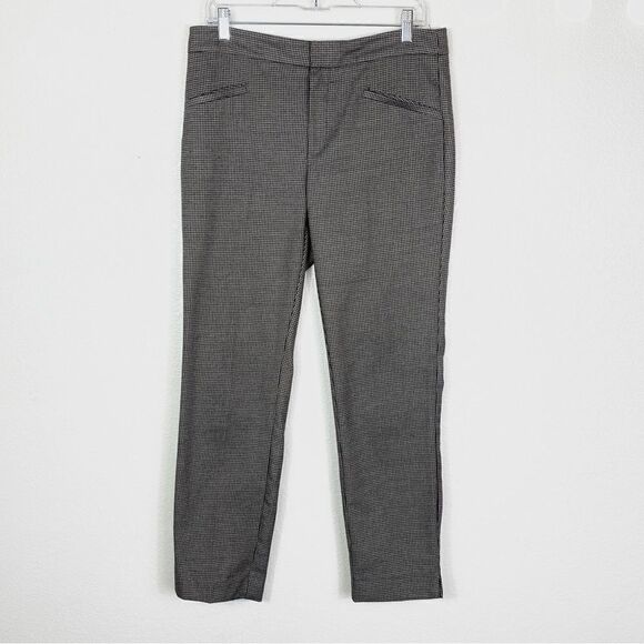 Zara Pants - Zara Basic Brown Mini Houndstooth Check High Rise Trouser Pants